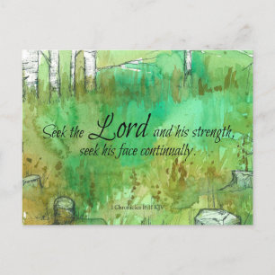 Carte Postale Écriture 1 Chroniques 16:11 Bible Verse Forest
