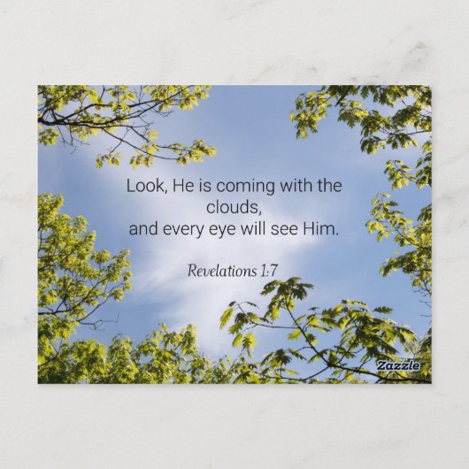 Carte Postale Écriture, Apocalypse 1:7, (Dos)