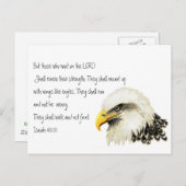 Carte Postale Écriture biblique Ailes d'un aigle Inspirationnel (Devant / Derrière)