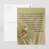 Carte Postale Écriture biblique inspirante Citation Romains 8:38 (Devant / Derrière)