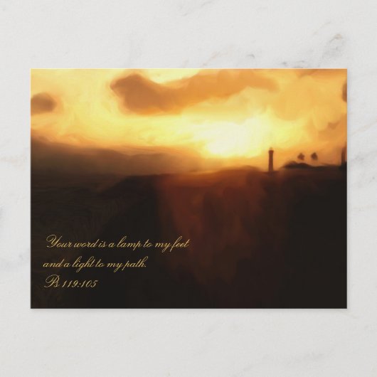 Carte postale Écriture biblique Phare Océan et cou (Devant)