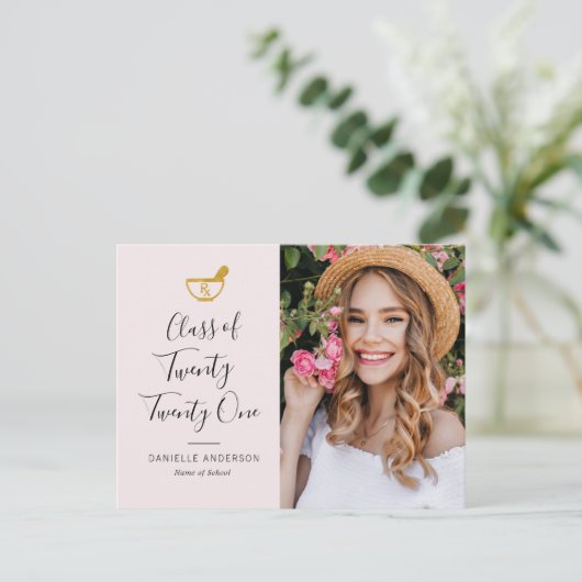 Carte Postale Écriture blanche groupe de pharmacie faire-part in (Debout devant)