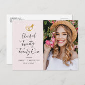 Carte Postale Écriture blanche groupe de pharmacie faire-part in (Devant / Derrière)