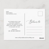 Carte Postale Écriture botanique verte photo mariage merci (Dos)