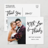 Carte Postale Écriture Brossage Moderne Amour et Remerciements M (Devant / Derrière)