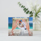 Carte Postale Écriture Brosse Moderne Amour et Remerciements Mar (Debout devant)