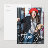 Carte Postale Écriture Brosse Moderne Remerciements de fin d'étu (Devant / Derrière)