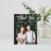 Carte Postale Écriture Brossée Moderne Mariage Mariée Mari Photo (Debout devant)