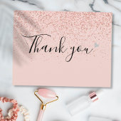 Carte Postale Écriture commerciale élégante Merci Rose Gold