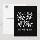 Carte Postale Écriture d'Amour Inspirationnelle - 1 Corinthiens  (Devant / Derrière)