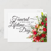 Carte Postale Écriture de bouquet de fleurs citation sympathique (Devant / Derrière)