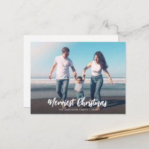 Carte Postale écriture de brassage de noël blanc superposition c