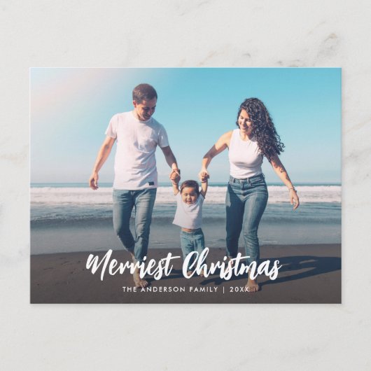 Carte Postale écriture de brassage de noël blanc superposition c (Devant)