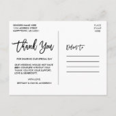 Carte Postale Écriture de brosse moderne Mariage Merci beaucoup  (Dos)
