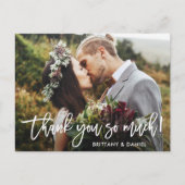 Carte Postale Écriture de brosse moderne Mariage Merci beaucoup  (Devant)