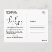 Carte Postale Écriture de calligraphie belle merci mariage (Dos)