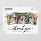 Carte Postale Écriture de calligraphie moderne 3 Photo Merci (Devant / Derrière)