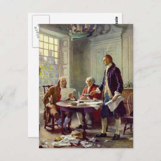 Carte Postale Écriture de la Déclaration d'indépendance (Devant / Derrière)