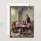 Carte Postale Écriture de la Déclaration d'indépendance 1776 (Devant / Derrière)