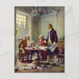Carte Postale Écriture de la Déclaration d'indépendance 1776