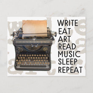 Carte Postale Écriture de machine à écrire vintage
