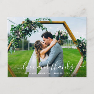 Carte Postale Écriture de mariage tendance moderne Amour et Merc