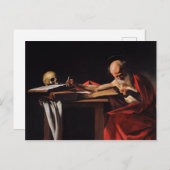 Carte Postale Écriture de Saint Jérôme (par Caravaggio) (Devant / Derrière)