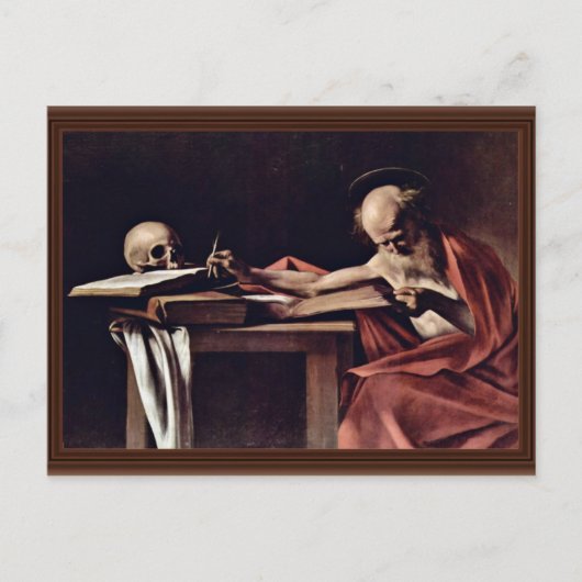 Carte Postale Ecriture De Saint Jérôme Par Michelangelo Merisi D (Devant)