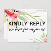 Carte Postale Écriture décontractée Boho Floral RSVP Song Reques (Devant / Derrière)