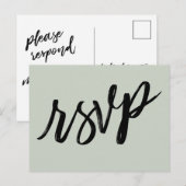 Carte Postale Écriture décontractée Gras Sage Vert RSVP (Devant / Derrière)