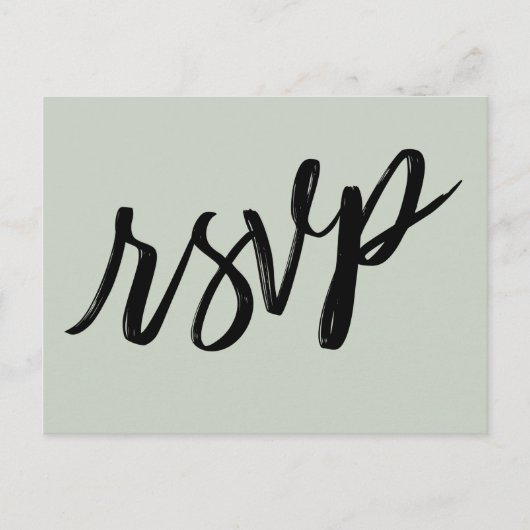 Carte Postale Écriture décontractée Gras Sage Vert RSVP (Devant)