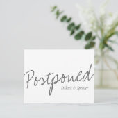 Carte Postale Écriture décontractée | Mariage reporté gris blanc (Debout devant)