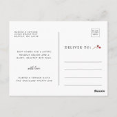 Carte Postale Écriture dorée de Noël botanique Photo Fêtes (Dos)