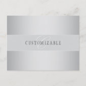 Carte Postale Écriture élégante de monogramme modifiable | Gris (Devant)