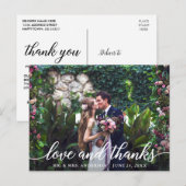 Carte Postale Écriture Élégante Moderne Photo de Mariage Amour M (Devant / Derrière)