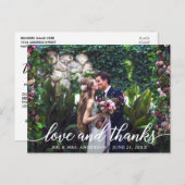 Carte Postale Écriture élégante moderne pour photo de mariage am (Devant / Derrière)