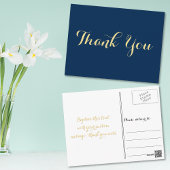 Carte Postale Écriture élégante personnalisée pour remerciements