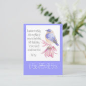 Carte Postale Écriture encourageante Bluebird Garden Bird (Debout devant)