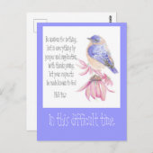Carte Postale Écriture encourageante Bluebird Garden Bird (Devant / Derrière)
