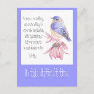 Carte Postale Écriture encourageante Bluebird Garden Bird