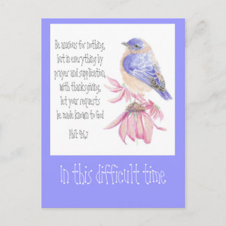 Carte Postale Écriture encourageante Bluebird Garden Bird