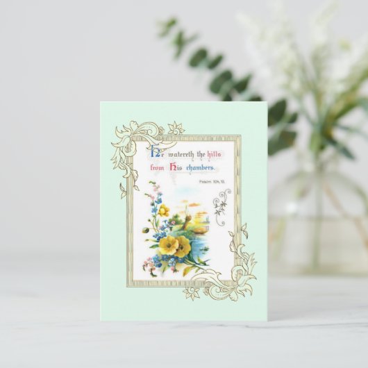 Carte Postale Écriture Et Fleurs (Debout devant)