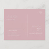 Carte Postale Écriture Fantaisiste | Réponse au Mariage Rose Pou (Dos)