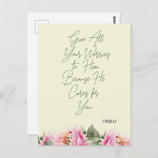 Carte Postale Écriture florale (Devant / Derrière)