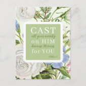 Carte Postale Écriture florale 1 Pierre 5:7 (Devant)