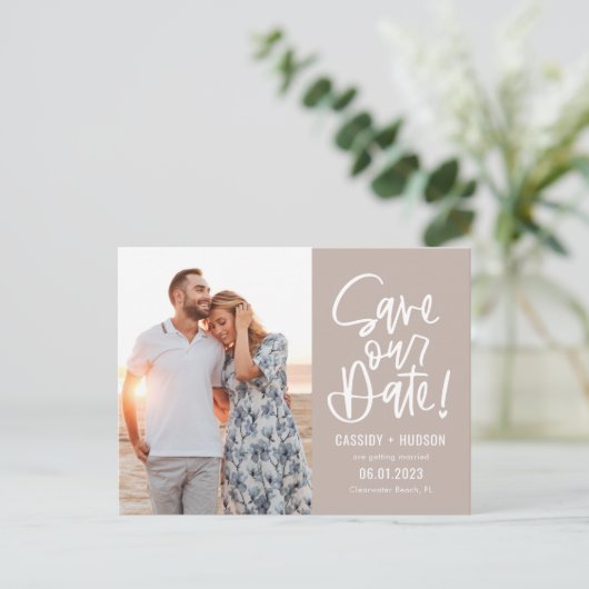 Carte Postale Écriture Funky ÉDITABLE COULEUR Enregistrer Notre (Debout devant)