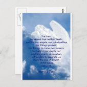 Carte Postale Écriture Inspirante Angel Dans Les Nuages, Romains (Devant / Derrière)