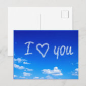 Carte Postale écriture "Je t'aime" dans le ciel (Devant / Derrière)