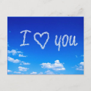 Carte Postale écriture "Je t'aime" dans le ciel