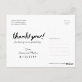 Carte Postale Écriture manuscrite 4 Photo Collage Merci noir Car (Dos)